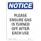 Signmission OSHA Sign, 14" H, 10" W, Aluminum, Please Ensure Gas Is Turned Off Sign, Portrait, 1014-V-17445 OS-NS-A-1014-V-17445 - alternate 1